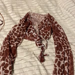 One of kind 3 piece cow print bikini set